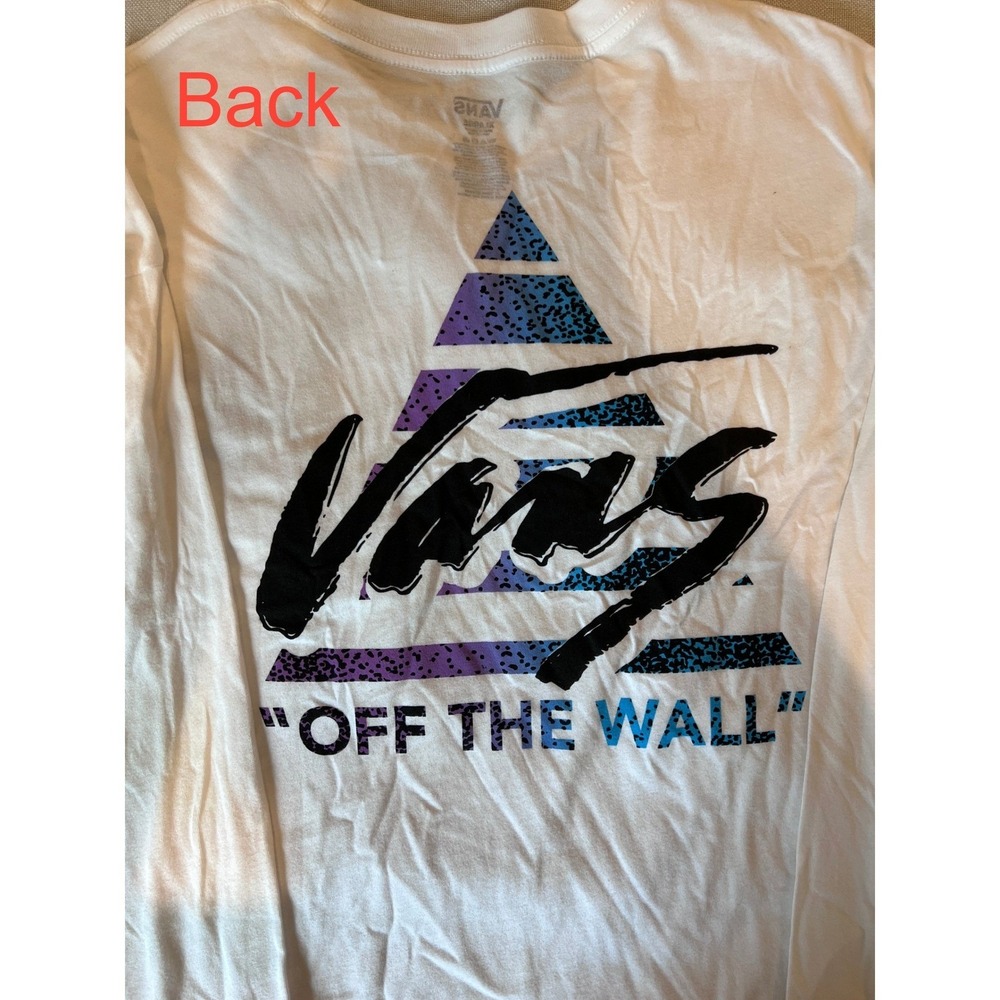 Vans Long Sleeve T-Shirt Mens XL White NWT Relive Geometric Graphic Streetwear